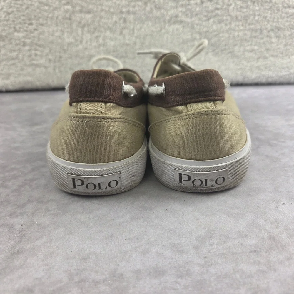 Polo Ralph Lauren Mens Canvas Boat Shoes Tan Brown Loafers S1517